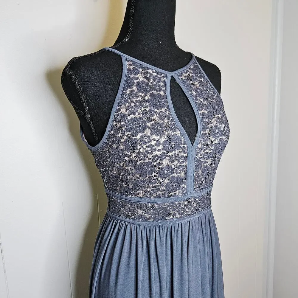 Nightway Prom Bridesmaid Blue Maxi Dress Special Occasion Party Cocktail Size 4P